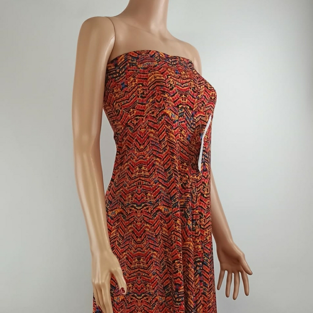 Lularoe maxi skirt strapless dress multicolor